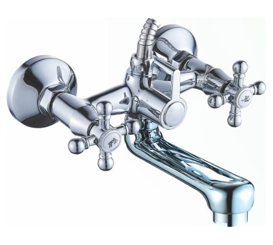 Изображение товара Смеситель для ванны АНТЕЙ Дельта с 2-мя рукоятками, с коротким изливом 370333 1/10 370333-ANT