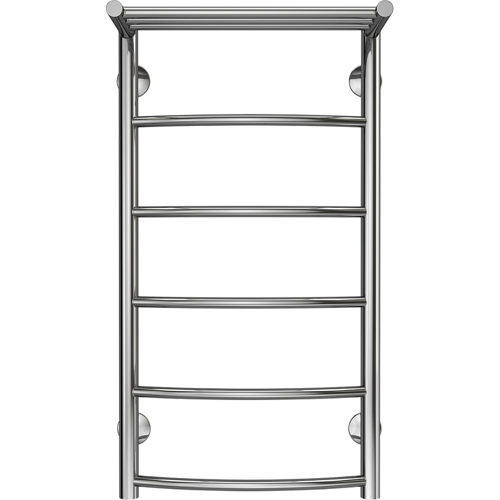 Изображение товара Водяной полотенцесушитель Azario VERONA 400/800 c полкой, 5 перекладин, 1"-1/2", полированный 00088178