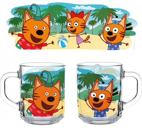 Изображение товара Кружка ND Play три кота, море приключений, 230 мл, стекло 309618