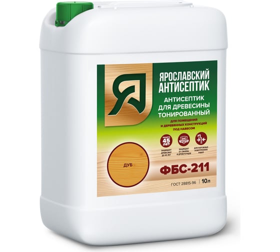 Изображение товара Антисептик Ярославский Антисептик фбс-211 для защиты древесины дуб 10л 409021
