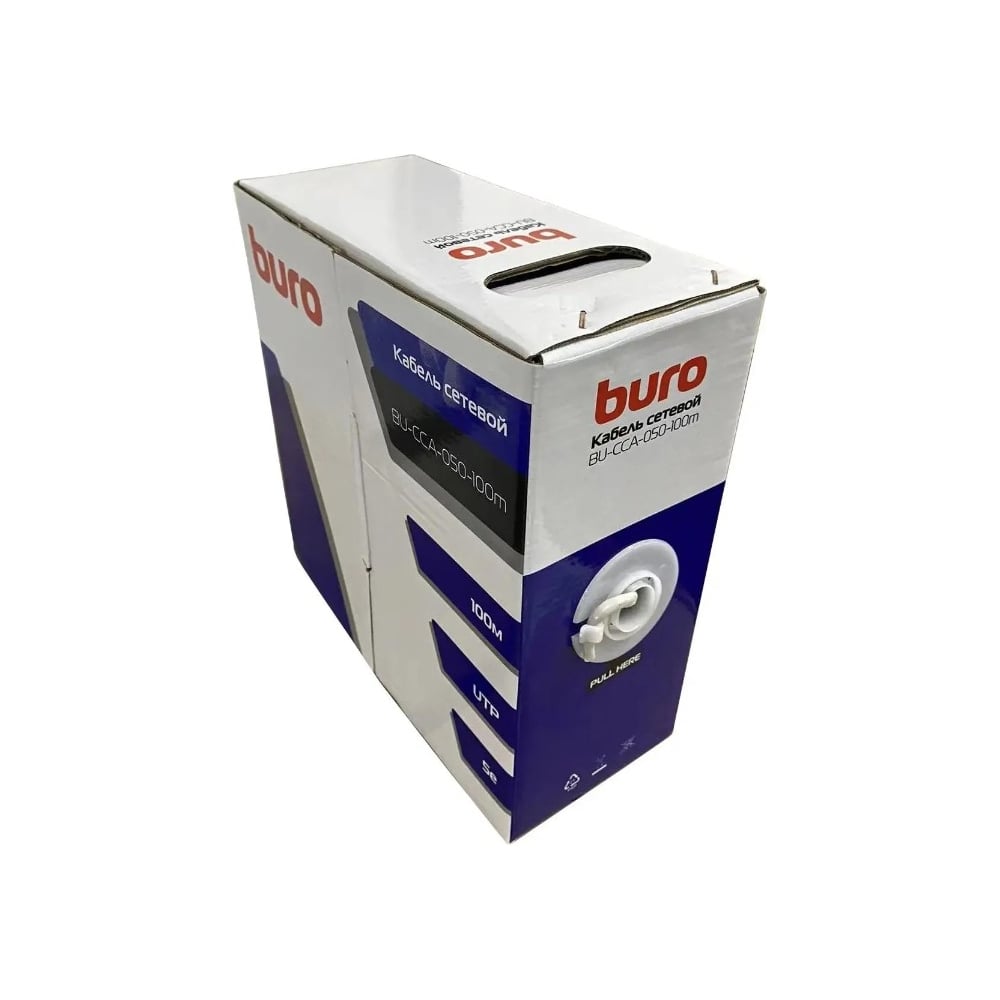 Изображение товара Кабель сетевой BURO BU-CCA-050-100m UTP 4 пары cat5E solid 0.50мм CCA 100м серый 1779834