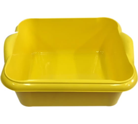 Изображение товара Таз пищевой прямоугольный Мультипласт Групп с ручками 10 л чудо 10 желтый MPG7709