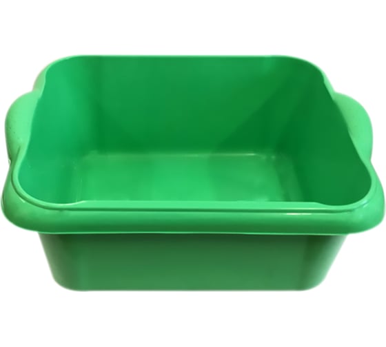 Изображение товара Таз пищевой прямоугольный Мультипласт Групп с ручками 14 л чудо 10 зеленый MPG7754