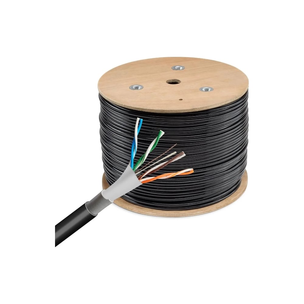 Изображение товара Кабель сетевой BURO BU-CCA-050-FTP-OUTDOOR 305м черный