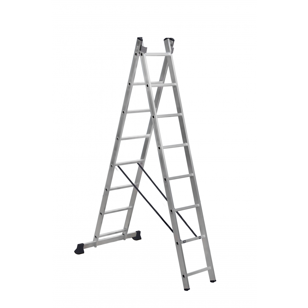 Алюминиевая двухсекционная лестница Scala лестница двухсекционная сибин 38823 11 11 ступеней