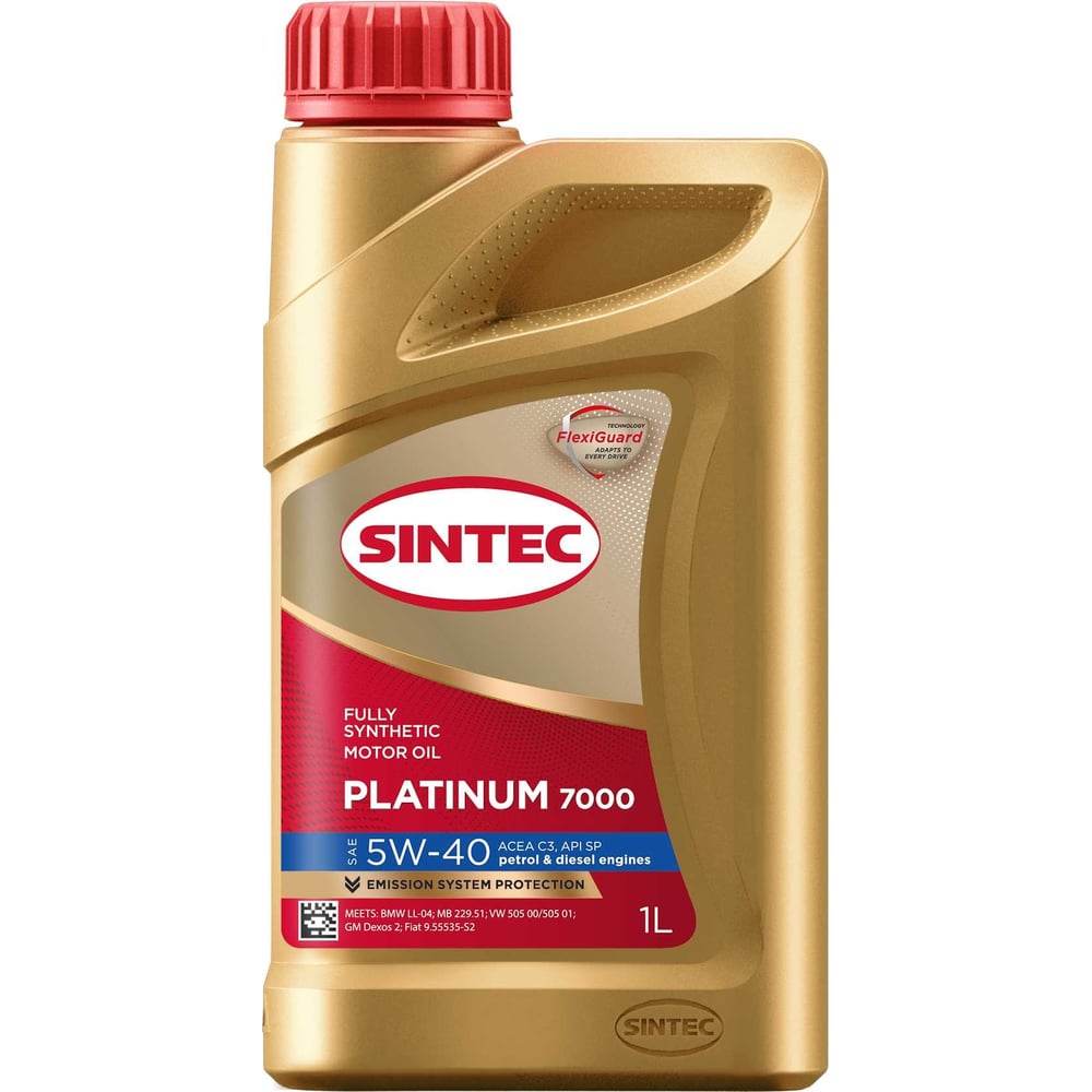 Изображение товара Моторное масло Sintec Platinum 5W40 ACEA C3 API SP 1 л синтетическое для легковых и мототехники