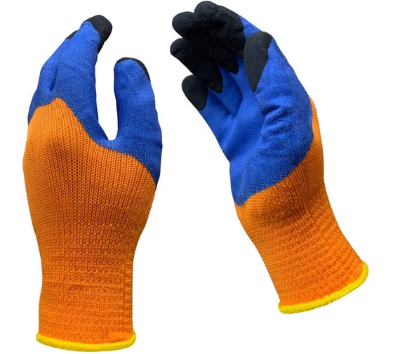 Изображение товара Перчатки рабочие Master-Pro® НОРД (ИРТЫШ) акриловые с двойным латексным покрытием / утепленные непромокаемые, размер 10 (L-XL) 100 пар 7207-AQLIR-100