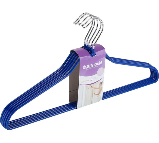 Изображение товара Набор универсальных вешалок ATTRIBUTE NEO BLUE 42см 5шт AHS735