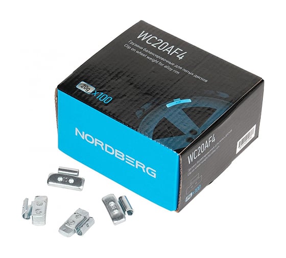 Изображение товара Балансировочные грузики NORDBERG для литых дисков Fe 20 г, 100 шт WC20AF4