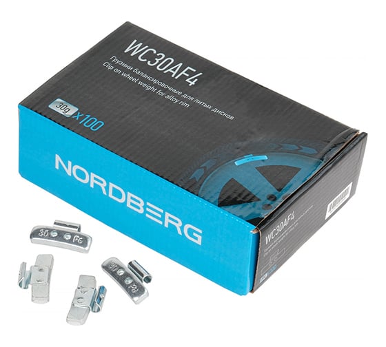 Изображение товара Балансировочные грузики NORDBERG для литых дисков Fe 30 г, 100 шт WC30AF4