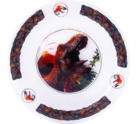 Изображение товара Тарелка ND Play мир юрского периода, вулкан, 19,5 см, стекло 297929