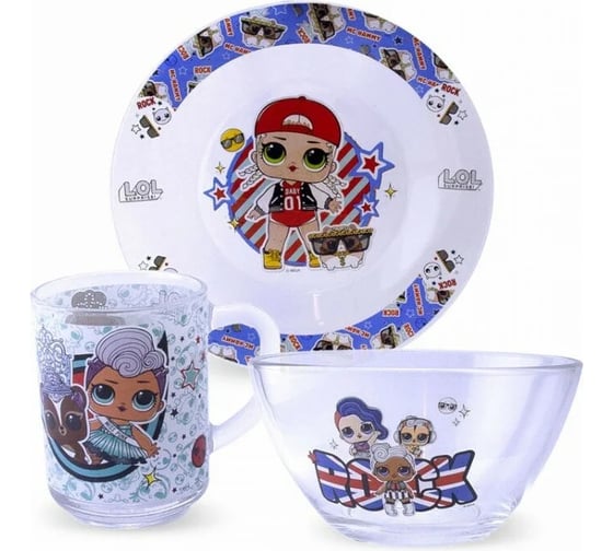 Изображение товара Набор посуды ND Play L.o.l. surprise together4eva спец-серия, в подарочной упаковке, 3 предмета, стекло 287576