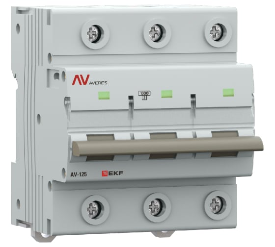 Изображение товара Выключатель автоматический EKF AV-125 3P 125A (D) 10kA AVERES mcb125-3-125D-av