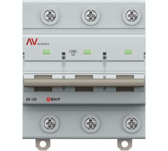 Изображение товара Выключатель автоматический AV-125 3P 80A (D) 10kA AVERES EKF mcb125-3-80D-av