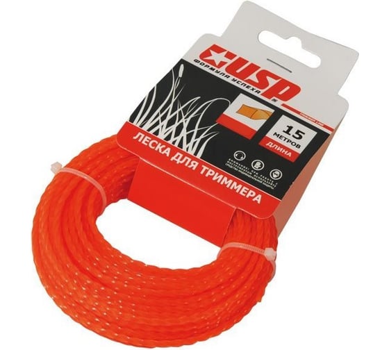 Изображение товара Леска для триммера (15 м, скрученный квадрат, 2.4 мм) USP 78085