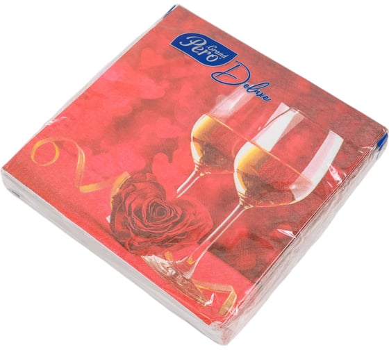 Изображение товара Салфетка бумажная GrandPero deluxe 33x33 см романтический вечер 3 слоя 20 листов х 12 2319