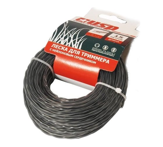 Изображение товара Леска для триммера (15 м, скрученный квадрат, 2.4 мм) с нейлоновым сердечником USP 78295