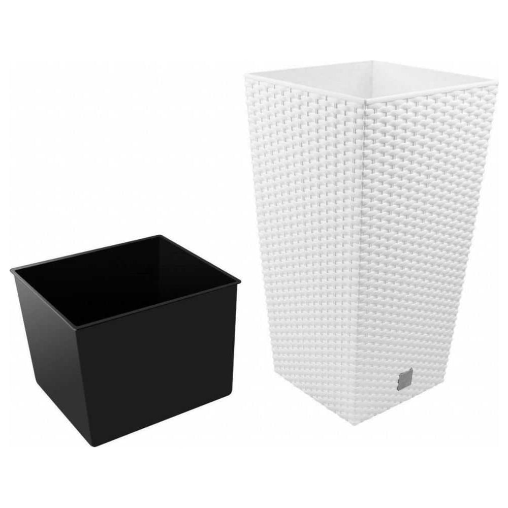 Изображение товара Кашпо для цветов Prosperplast RATO SQUARE DRTS400-S449 белое 91.5л