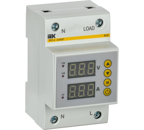 Изображение товара Реле напряжения и тока IEK рнт-д однофазное 54мм 63а IVC31-1-63