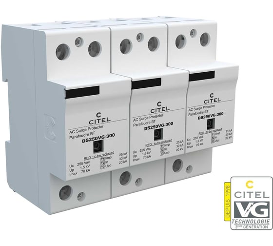 Изображение товара Устройство защиты от импульсных перенапряжений CITEL УЗИП тип 1+2+3 DS253VG-300 3896