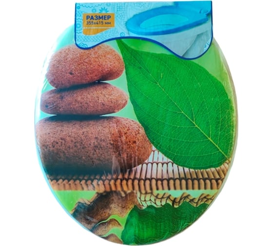 Изображение товара Сиденье для унитаза Мультипласт Групп мягкое с рисунком, камни и лепесток  MPG8652