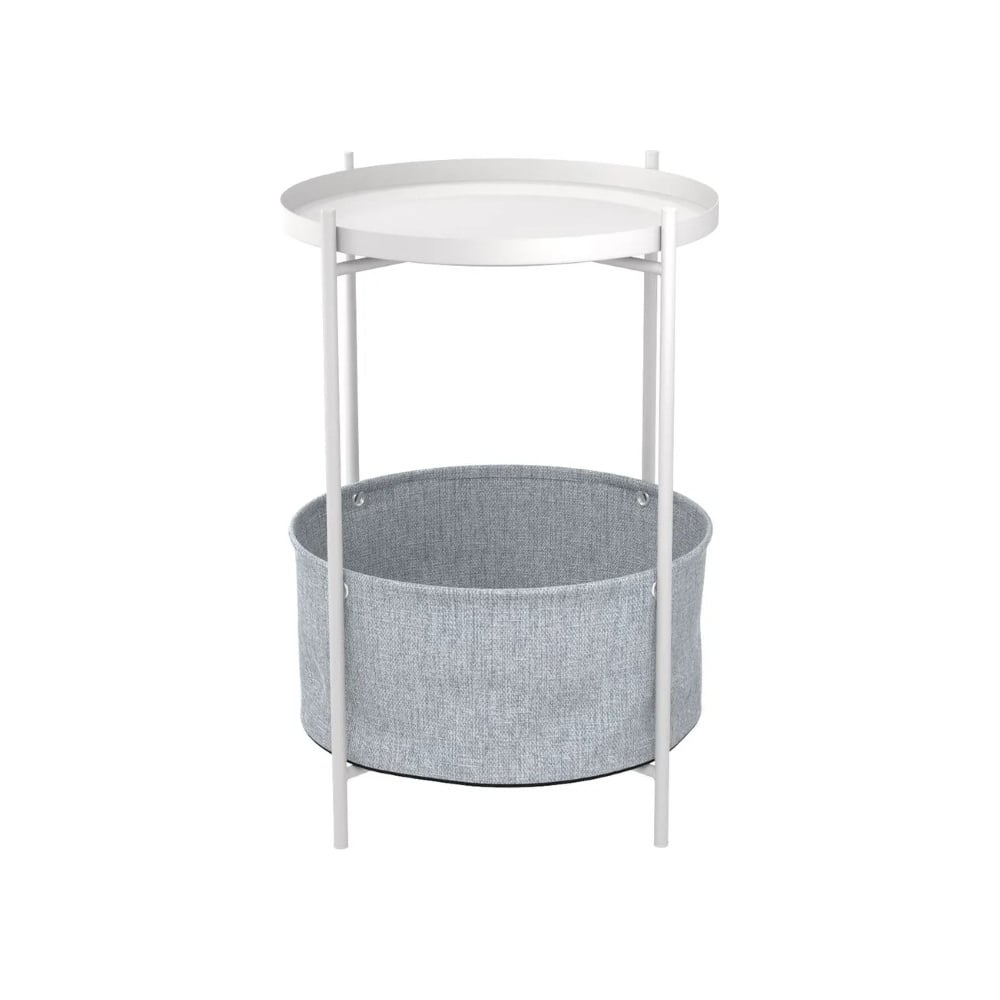 Изображение товара Стол журнальный Мебелик Берген рогожка 82/82/белый муар 8936