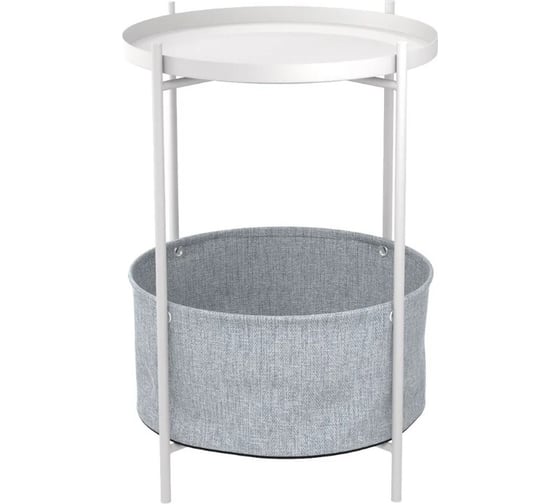 Изображение товара Стол журнальный Мебелик Берген рогожка 82/82/белый муар 8936