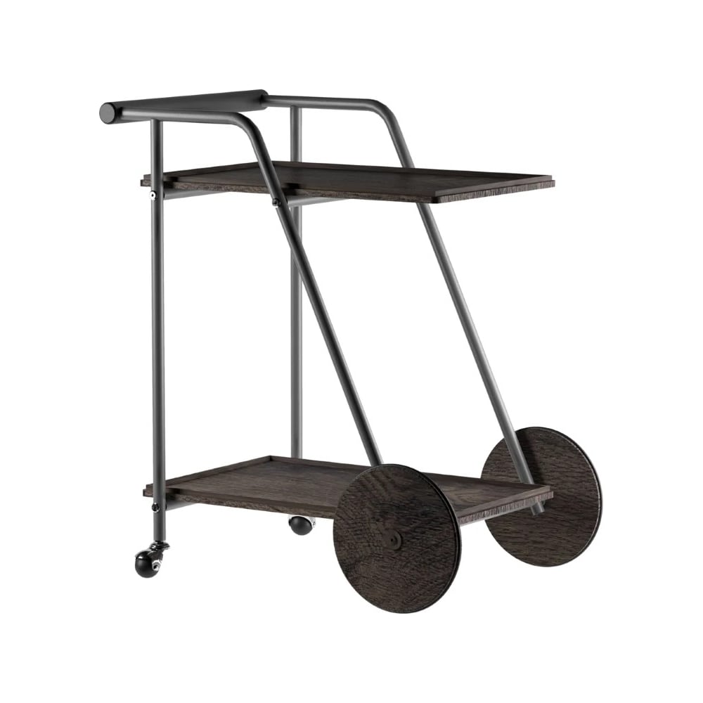 Изображение товара Стол сервировочный Мебелик Оди металлик/эбеновое дерево/дуб маррон модель 8846