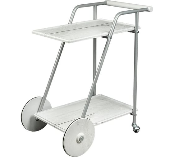 Изображение товара Стол сервировочный Мебелик Оди металлик/белый/дуб дымчатый 8847