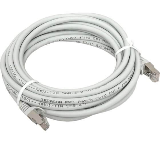 Изображение товара Патч-корд EKF TERACOM PRO Cat.6 экранированный FTP оболочка LSZH серый (5,0м) TRP-6FTP-LSH-5M-GY