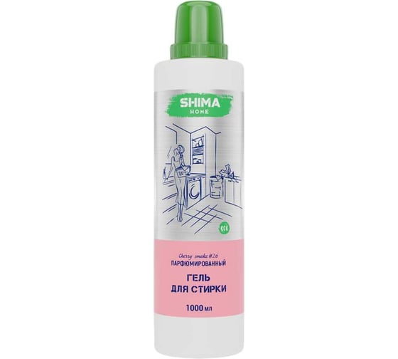 Изображение товара Парфюмированный гель для стирки универсальный с добавлением соды SHIMA HOME "ГЕЛЬ ДЛЯ СТИРКИ "CHERRY SMOKE26 1 л 4673744565409