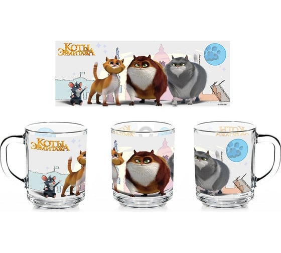 Изображение товара Кружка ND Play коты защитники эрмитажа, 230 мл, стекло 308583