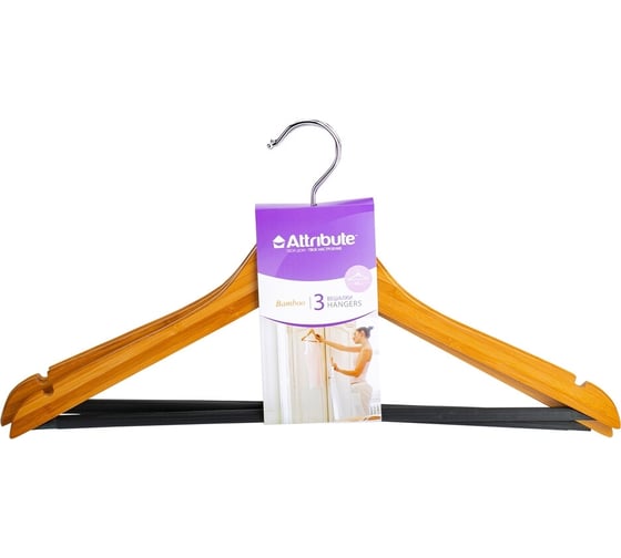 Изображение товара Набор универсальных вешалок ATTRIBUTE BAMBOO 44см, 3шт AHB233