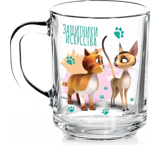 Изображение товара Кружка ND Play коты защитники эрмитажа, маленькая, 230 мл, стекло 308584