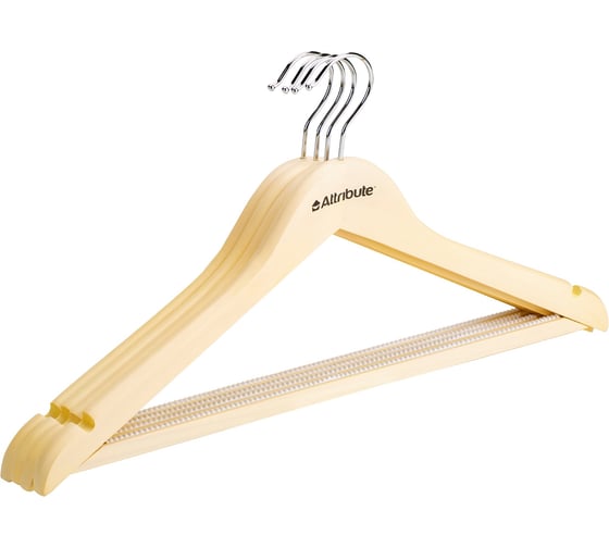 Изображение товара Набор универсальных вешалок ATTRIBUTE SILUET CREAM 44см, 4шт AHP224
