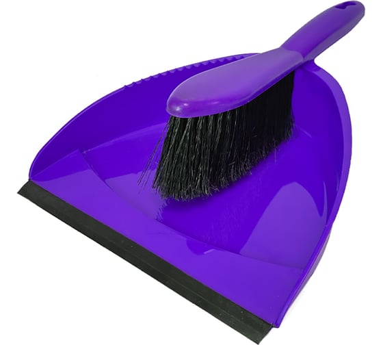Изображение товара Совок с резинкой и щетка-сметка Мультипласт Групп мп фиолетовый (25) MPG962540