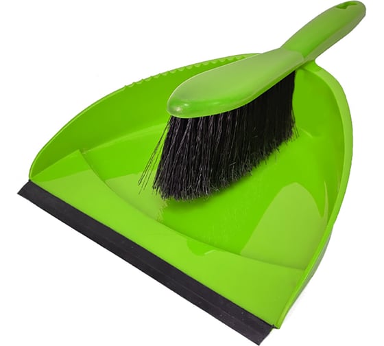 Изображение товара Совок с резинкой и щетка-сметка Мультипласт Групп мп салатовый (25) MPG962557