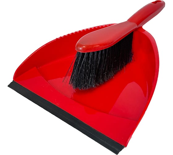 Изображение товара Совок с резинкой и щетка-сметка Мультипласт Групп мп красный (25) MPG962526