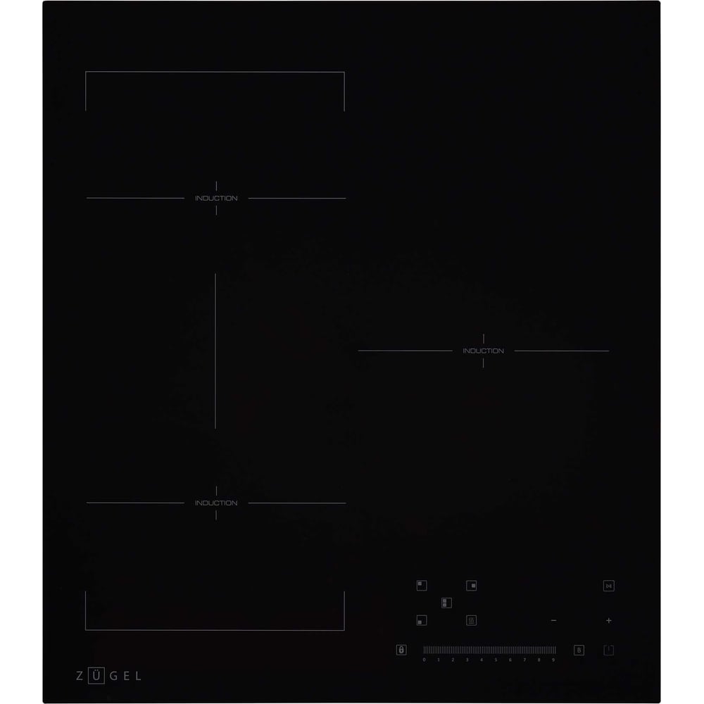 Изображение товара Индукционная варочная панель ZUGEL ZIH454B 3 конфорки сенсорное управление стиль Современный