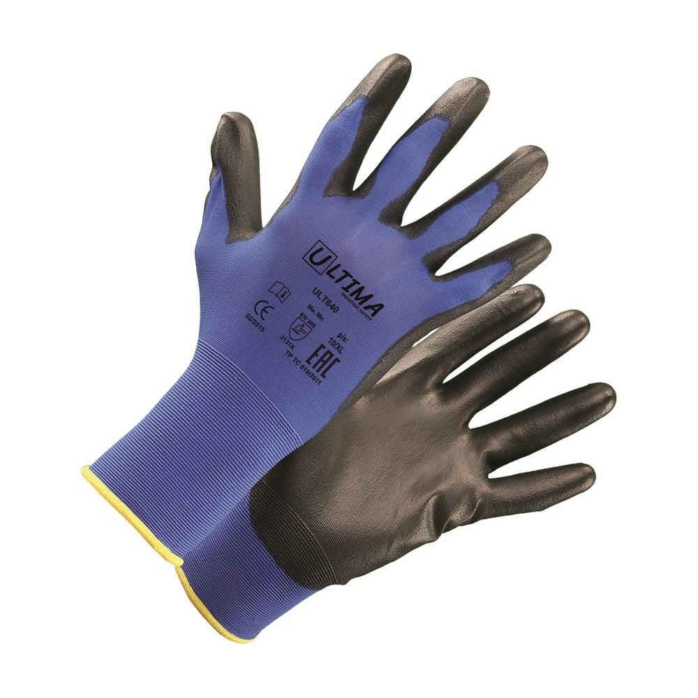 фото Нейлоновые перчатки повышенной чувствительности с полиуретановым покрытием ultima ult640/m