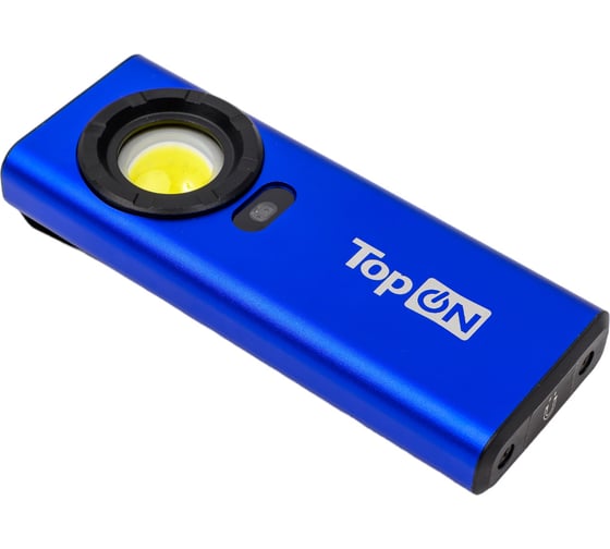 Изображение товара Аккумуляторный фонарь TopON LED 10 Вт 1000 лм 3.7 B 2 Ач 7.4 Втч, ИК датчик препятствий, доп. фонарь, 2 магнитных крепления, клипса, IPX7 TOP-MX12SL