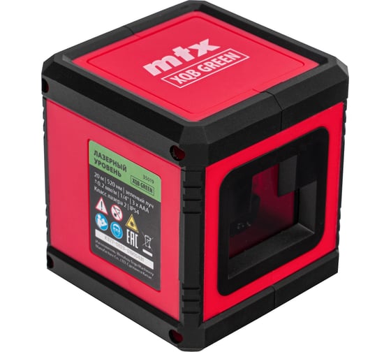 Изображение товара Лазерный уровень MTX xqb green basic set, 20 м, зеленый луч, батарейки, резьба 1/4" 35019