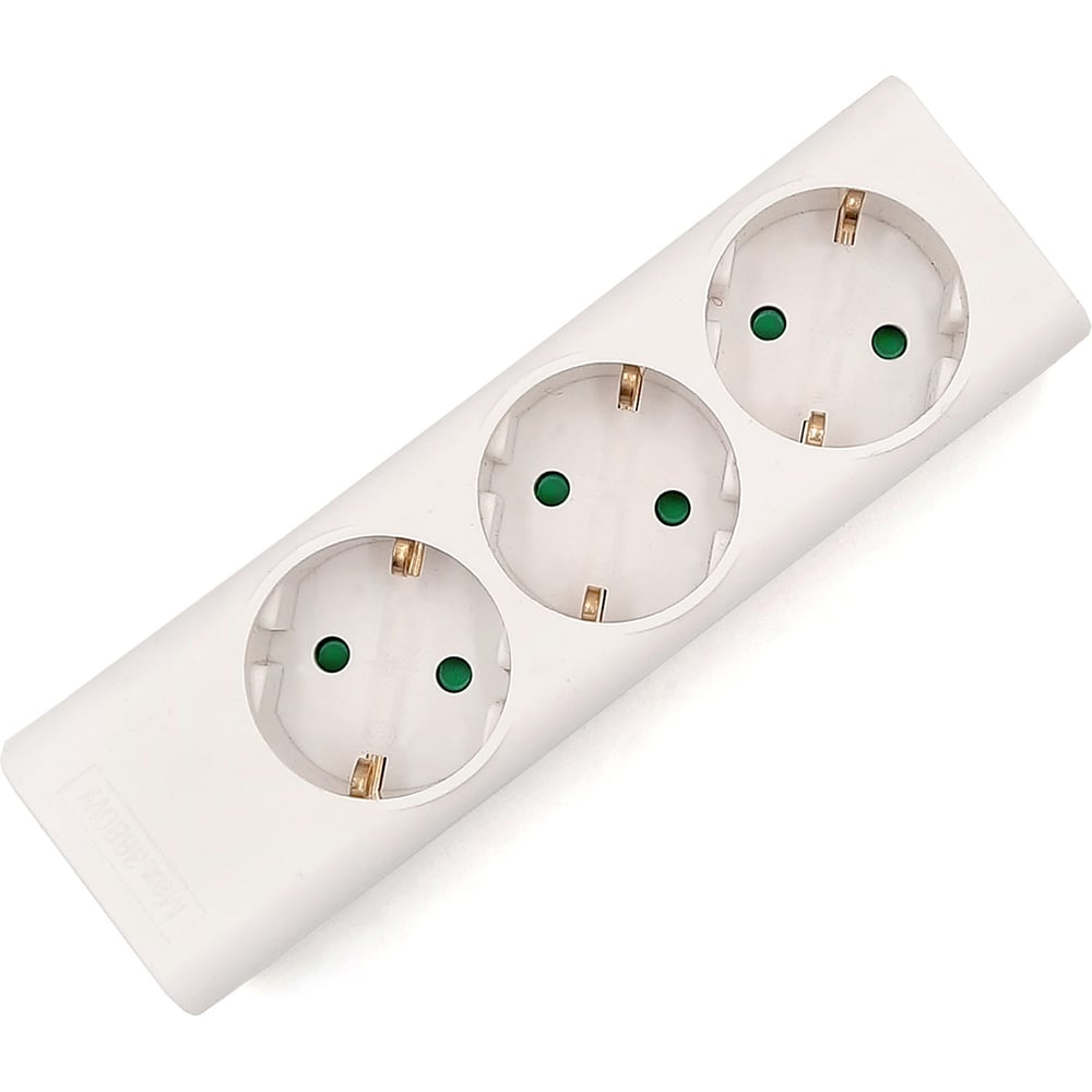 Изображение товара Колодка ООО ОПТИКОМ ЭЛЕКТРИК 3 гнезда 16А с заземлением без кабеля