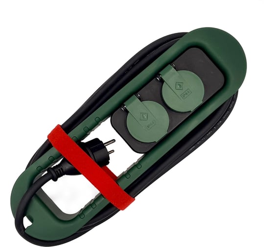 Изображение товара Удлинитель уличный ООО "ОПТИКОМ ЭЛЕКТРИК" 2 гнезда 16а, с заземлением 1,5мм2, 3,2м 1283.2503