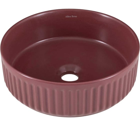 Изображение товара Керамическая накладная раковина ALLEN BRAU FANTASY Line без перелива, Ø360 мм, бордо 4.11032.BD 00321303
