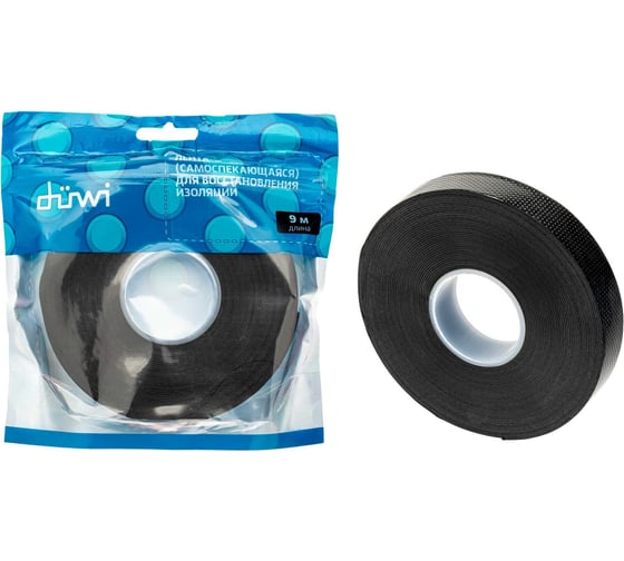 Изображение товара Изолента для восстановления изоляции duwi 0.76x19 мм, 9 м, черная 27810 2