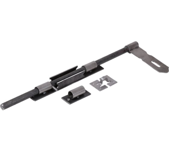 Изображение товара Засов Домарт ДОБРЫНЯ 600 мм, мод.2, с накладкой, без покрытия 171109