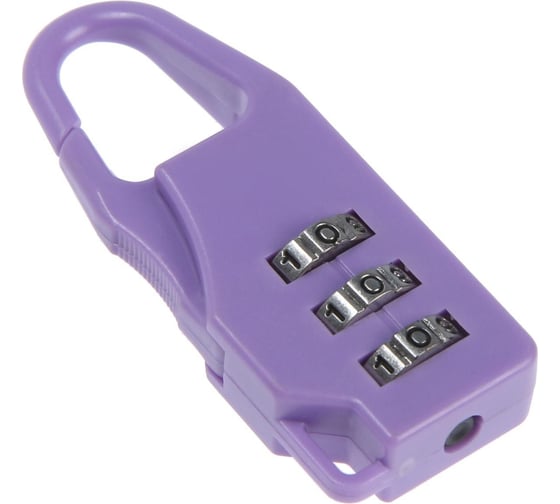 Изображение товара Замок навесной кодовый ТУНДРА цвет фиолетовый 6969734