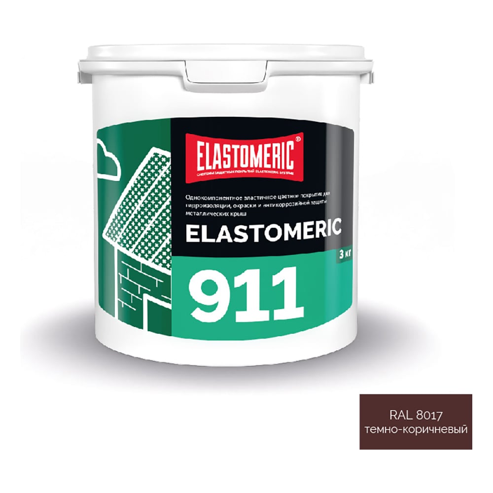 Изображение товара Кровельная мастика Elastomeric Systems акриловая 3 кг темно-коричневая для кровли