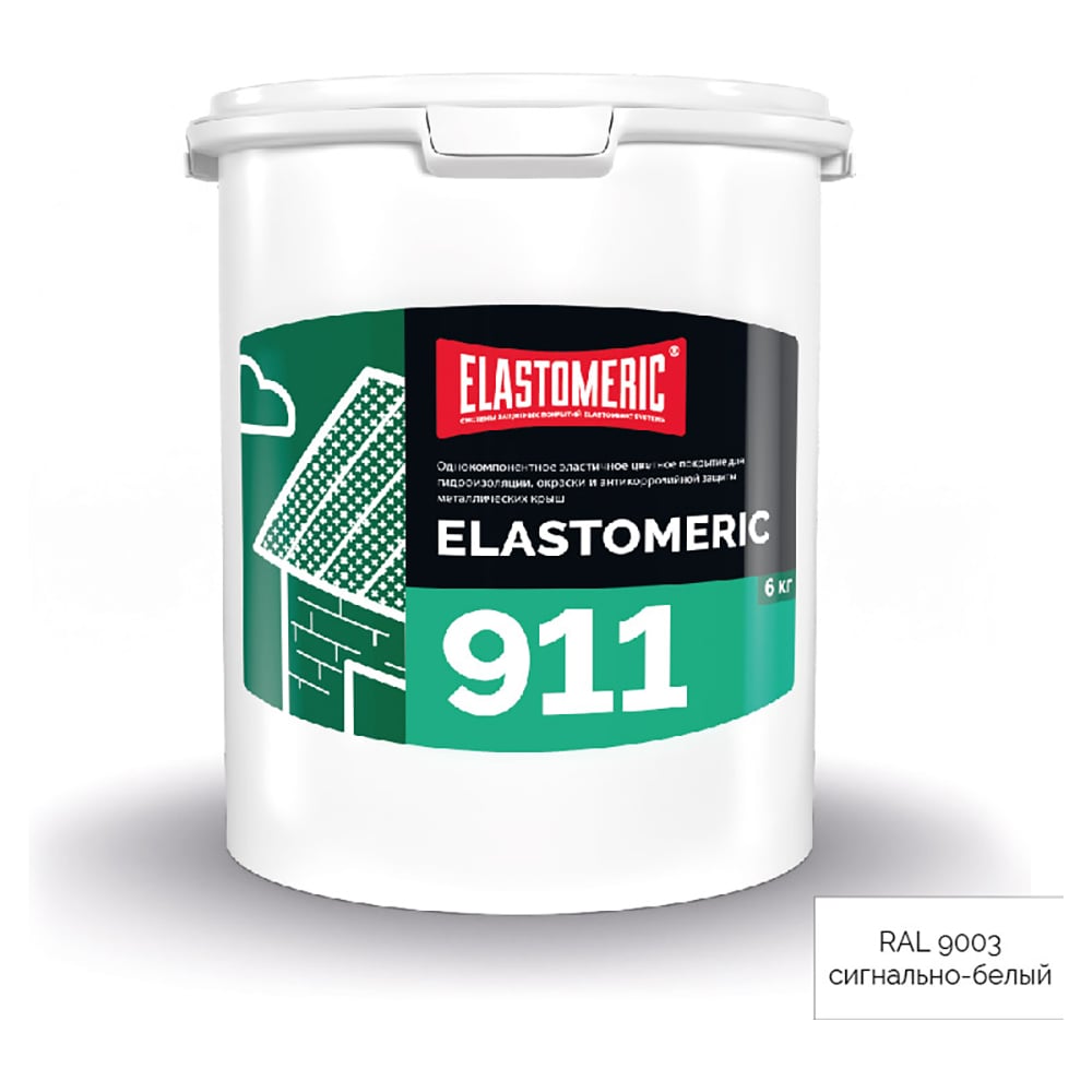 Изображение товара Кровельная мастика Elastomeric Systems 6кг белая - гидроизоляция для металла